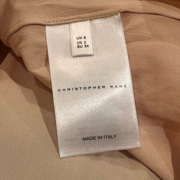 CHRISTOPHER KANE Tulle neon orange black plisse high waisted pleated skirt Sz 6 - Picture 12 of 14